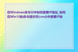 在Windows命令行中如何查看IP地址_如何在Win10的命令提示符(cmd)中查看IP地址