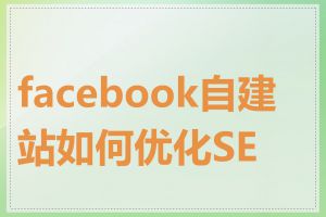 facebook自建站如何优化SEO