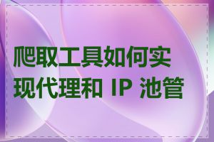 爬取工具如何实现代理和 IP 池管理