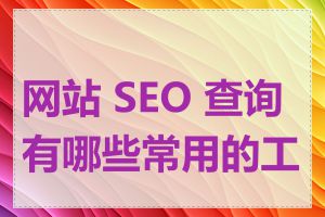 网站 SEO 查询有哪些常用的工具