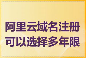 阿里云域名注册可以选择多年限吗