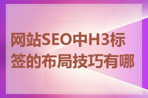 网站SEO中H3标签的布局技巧有哪些