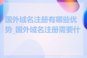 国外域名注册有哪些优势_国外域名注册需要什么