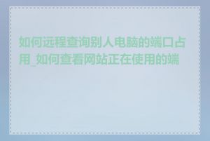 如何远程查询别人电脑的端口占用_如何查看网站正在使用的端口