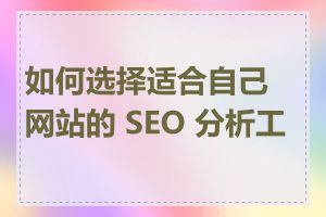 如何选择适合自己网站的 SEO 分析工具