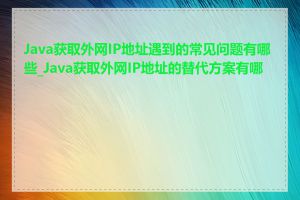 Java获取外网IP地址遇到的常见问题有哪些_Java获取外网IP地址的替代方案有哪些