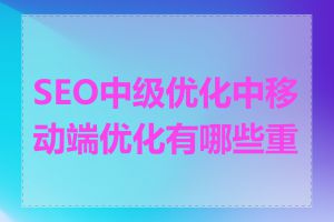 SEO中级优化中移动端优化有哪些重点