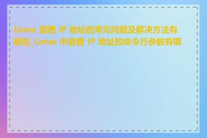 Linux 查看 IP 地址的常见问题及解决方法有哪些_Linux 中查看 IP 地址的命令行参数有哪些