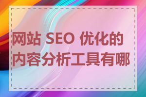 网站 SEO 优化的内容分析工具有哪些