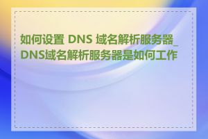 如何设置 DNS 域名解析服务器_DNS域名解析服务器是如何工作的