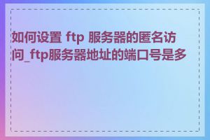 如何设置 ftp 服务器的匿名访问_ftp服务器地址的端口号是多少