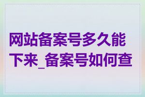 网站备案号多久能下来_备案号如何查询