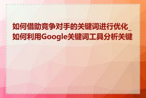 如何借助竞争对手的关键词进行优化_如何利用Google关键词工具分析关键词