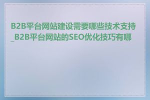 B2B平台网站建设需要哪些技术支持_B2B平台网站的SEO优化技巧有哪些