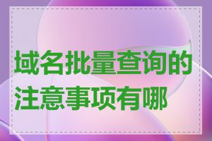 域名批量查询的注意事项有哪些