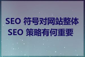 SEO 符号对网站整体 SEO 策略有何重要性