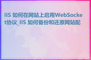 IIS 如何在网站上启用WebSocket协议_IIS 如何备份和还原网站配置