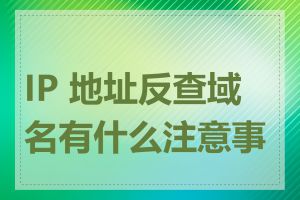 IP 地址反查域名有什么注意事项