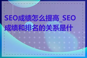 SEO成绩怎么提高_SEO成绩和排名的关系是什么