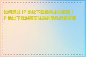 如何通过 IP 地址下载被禁止的资源_IP 地址下载时需要注意的隐私问题有哪些