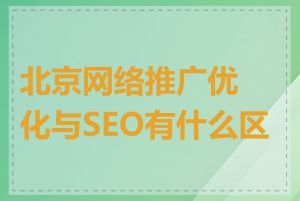 北京网络推广优化与SEO有什么区别