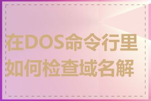 在DOS命令行里如何检查域名解析