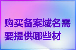 购买备案域名需要提供哪些材料