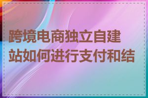 跨境电商独立自建站如何进行支付和结算