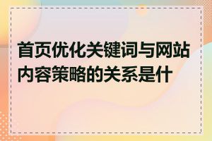 首页优化关键词与网站内容策略的关系是什么