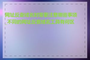 网址反查域名时需要注意哪些事项_不同的网址反查域名工具有何区别