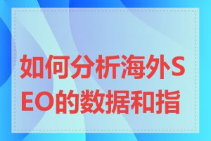 如何分析海外SEO的数据和指标