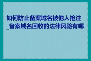 如何防止备案域名被他人抢注_备案域名回收的法律风险有哪些