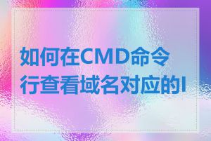 如何在CMD命令行查看域名对应的IP