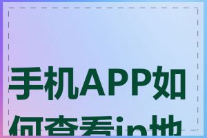 手机APP如何查看ip地址