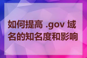 如何提高 .gov 域名的知名度和影响力