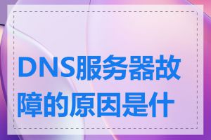 DNS服务器故障的原因是什么