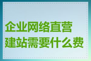 企业网络直营建站需要什么费用