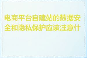 电商平台自建站的数据安全和隐私保护应该注意什么