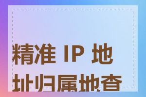 精准 IP 地址归属地查询