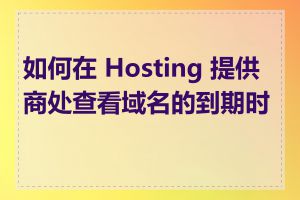 如何在 Hosting 提供商处查看域名的到期时间