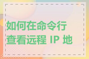 如何在命令行查看远程 IP 地址