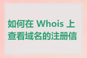 如何在 Whois 上查看域名的注册信息