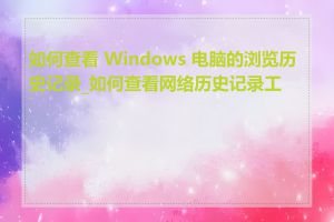 如何查看 Windows 电脑的浏览历史记录_如何查看网络历史记录工具