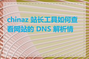 chinaz 站长工具如何查看网站的 DNS 解析情况