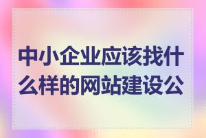 中小企业应该找什么样的网站建设公司