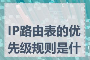 IP路由表的优先级规则是什么