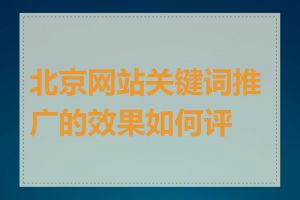 北京网站关键词推广的效果如何评估