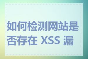 如何检测网站是否存在 XSS 漏洞