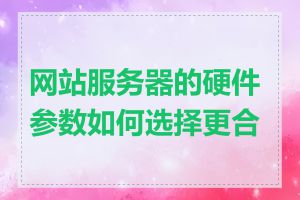 网站服务器的硬件参数如何选择更合适