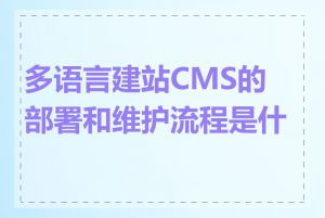 多语言建站CMS的部署和维护流程是什么